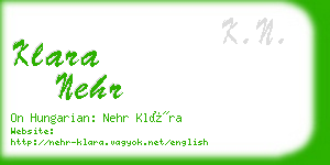 klara nehr business card